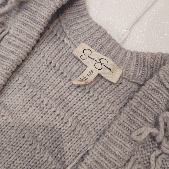 Jessica Simpson Gray Fringe Vest - Picture 2 of 4